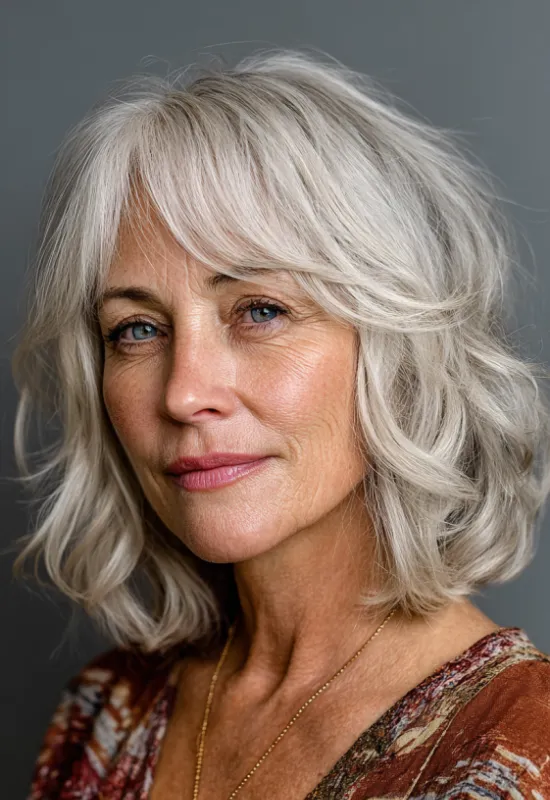 Medium-Length Hair with Curtain Bangs